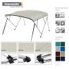 Seamander 4 Bow Marine Grade Polyester Boat Bimini Top, 600D Solution-Dyed Canvas, 4 Adjustable Nylon Straps, 2 Rear Support Poles, 13 Sizes, 10 Colors (4 Bow 8'L x 54" H x 91"-96" W,Beige) view 2