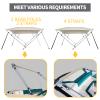 Seamander 4 Bow Marine Grade Polyester Boat Bimini Top, 600D Solution-Dyed Canvas, 4 Adjustable Nylon Straps, 2 Rear Support Poles, 13 Sizes, 10 Colors (4 Bow 8'L x 54" H x 91"-96" W,Beige) view 3