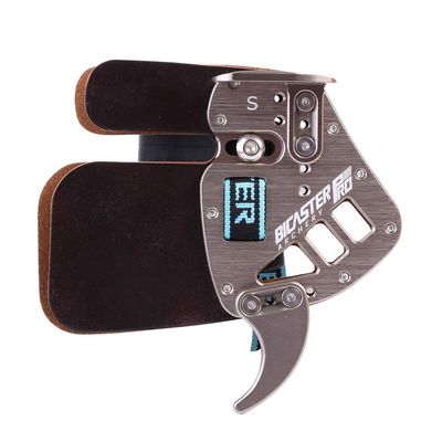 BICASTER Archery Finger Tabs Horween Cordovan Leather + Aluminum Finger Guards for Recurve Bows (Silver Grey, Small)
