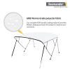 Seamander 3 Bow Marine Grade Polyester Boat Bimini Top, 600D Solution-Dyed Canvas, 4 Adjustable Nylon Straps, 2 Rear Support Poles, 13 Sizes, 10 Colors (4 Bow 8'L x 54" H x 85"-90" W,White) view 4