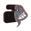 BICASTER Archery Finger Tabs Horween Cordovan Leather + Aluminum Finger Guards for Recurve Bows (Silver Grey, Large)