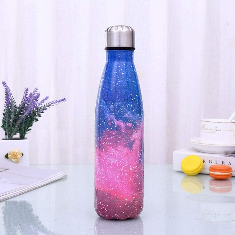 DUOER 2020 Newest Hot 500ML Water Bottle Vacuum Insulated Thermal Metal Sports Chilly/Warm Cup (Color : 4)