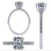 NANA Jewels Silver 7mm (2ct) Cushion Cut Pure Brilliance Zirconia Solitaire w/sides Eng Ring-Rhodium Plated-Size 9.5 view 2