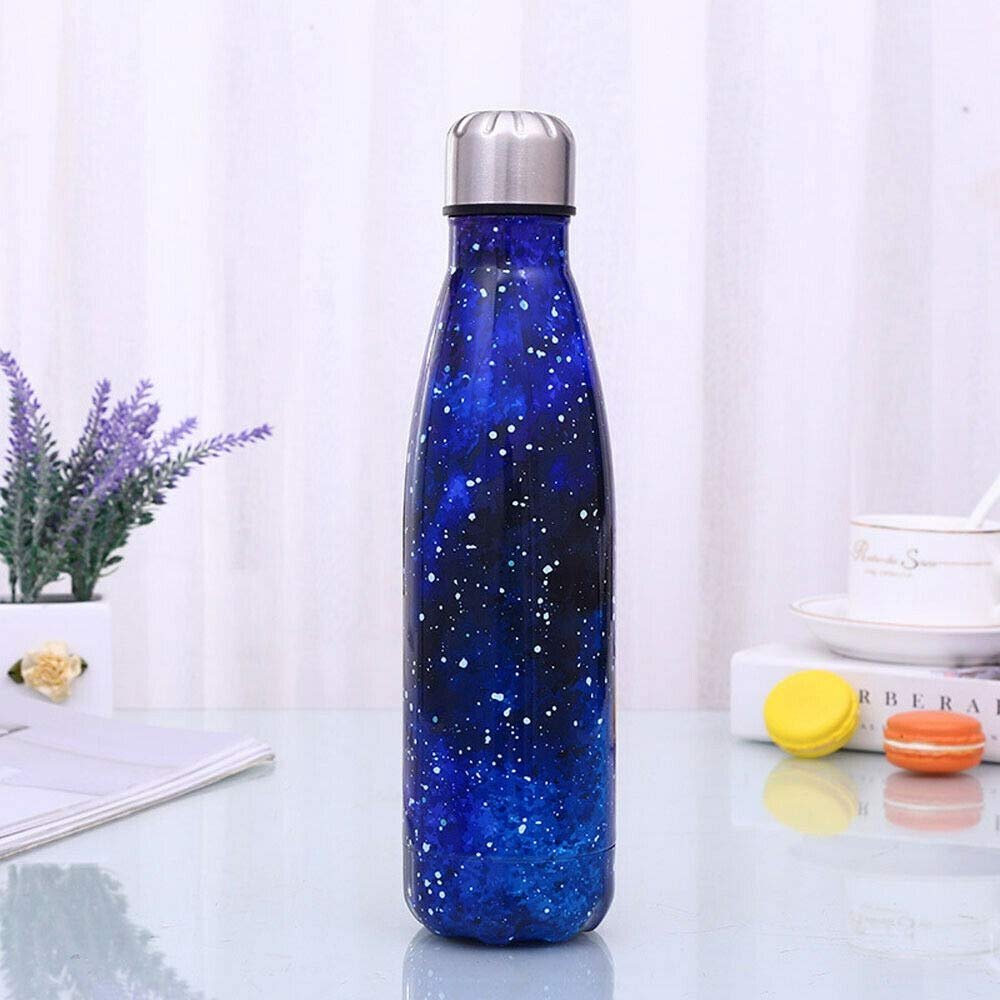 DUOER 2020 Newest Hot 500ML Water Bottle Vacuum Insulated Thermal Metal Sports Chilly/Warm Cup (Color : 2)