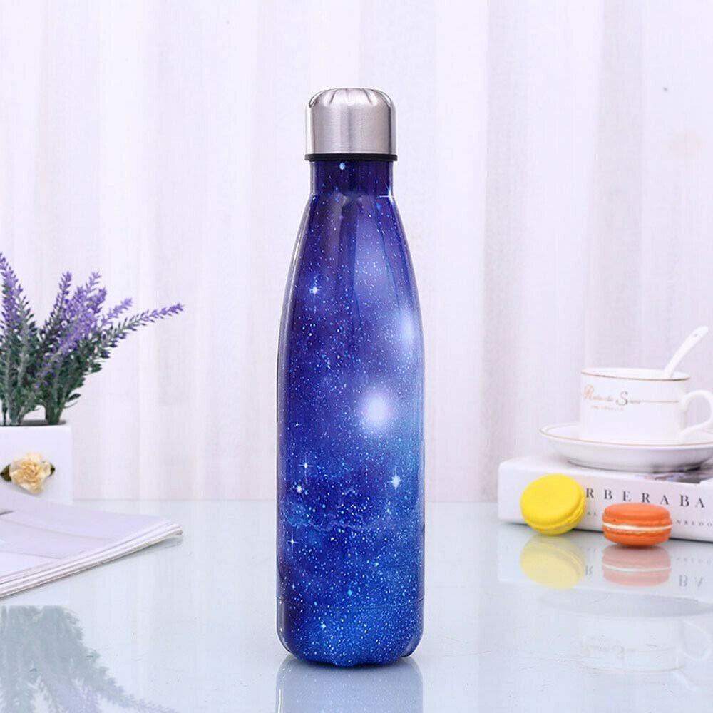 DUOER 2020 Newest Hot 500ML Water Bottle Vacuum Insulated Thermal Metal Sports Chilly/Warm Cup (Color : 1)