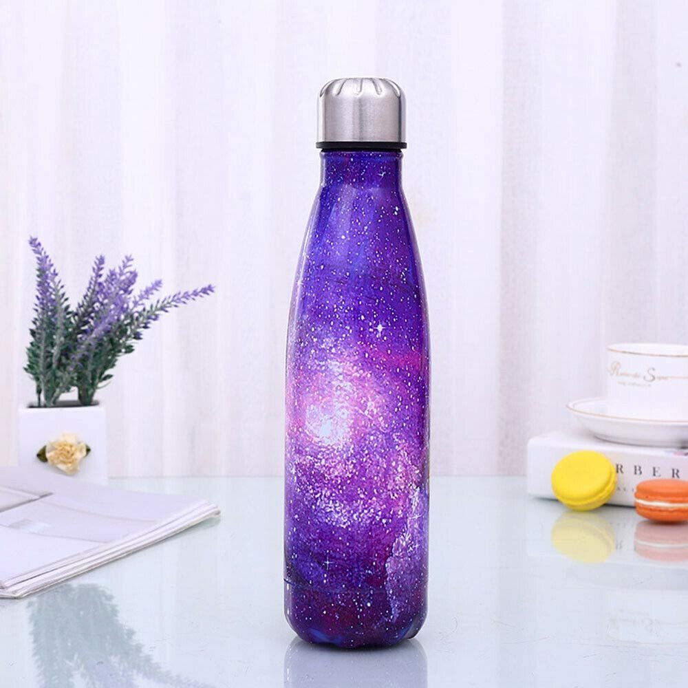 DUOER 2020 Newest Hot 500ML Water Bottle Vacuum Insulated Thermal Metal Sports Chilly/Warm Cup (Color : 5)