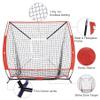 ZELUS Baseball Net Kit with Tee and Strike Zone, 5x5ft Softball Training Equipment for Hitting & Pitching, Portable Indoor Outdoor Batting Practice Net with Storage Bag and Baseball view 2