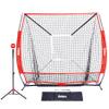 ZELUS Baseball Net Kit with Tee and Strike Zone, 5x5ft Softball Training Equipment for Hitting & Pitching, Portable Indoor Outdoor Batting Practice Net with Storage Bag and Baseball view 3