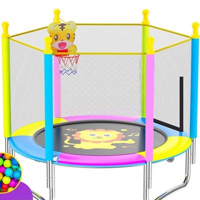 ZYCSKTL Outdoor Trampoline Trampoline for Toddlers,Outdoor Folding Garden Trampoline for Kids,Indoor Trampoline for Children,Basketball Backboard Hand Guard (Color : Yellow B, Size : 120cm)