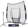 ZELUS 7x7ft Baseball Softball Practice Net | Portable Baseball Net with Tee, 2.8" 16oz Weighted Baseball and Carry Bag for Batting Hitting and Pitching view 1