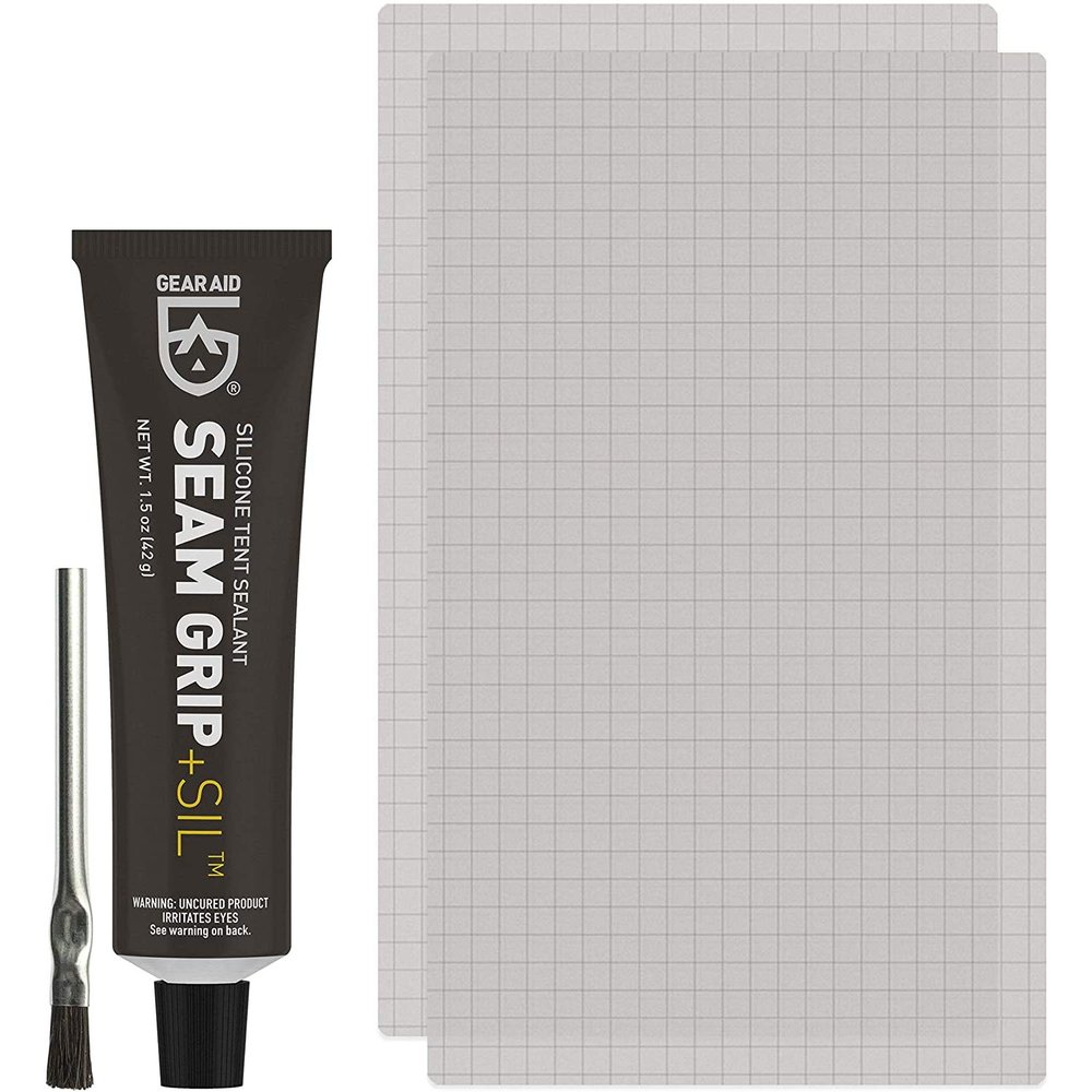 GEAR AID Seam Grip SIL Silicone Sealant and Silnylon Patches for Silnylon Tents and Tarps