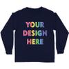 Design Your Own Custom 2 Sided Front and Back Printed Kids T Shirt Add Image Text or Photo (7-8 Years Blue Multi Color) view 1