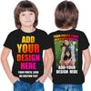 Design Your Own Custom 2 Sided Front and Back Printed Kids T Shirt Add Image Text or Photo (14-15 Years Black Multi Color) view 1