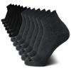 AND1 Mens Quarter Socks - 12 Pack Moisture Wicking Breathable Cushioned Athletic Performance Ankle Socks for Men (6-12.5), Size 6-12.5, Black/Grey