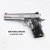 Altamont 1911 Grips - Fingergroove - Full Size 1911 Real Wood Gun Grips w. Ambi Safety fits Most Commander, Standard & Government 1911 Models - Made in USA - Silverblack - Checkered view 2