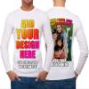 Design Your Own Custom 2 Sided Front and Back Printed Mens T Shirt Add Image Text or Photo (L White Multi Color) view 1