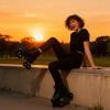 Gets Women's High-Top PU Leather Roller Skates - Four-Wheel Shiny Skates for Girls Unisex (Black Black Wheel, US: 8.5) view 4