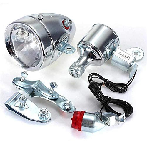 Bicycle Motorized Bike Friction generator Dynamo Headlight Tail Light 12V 6W