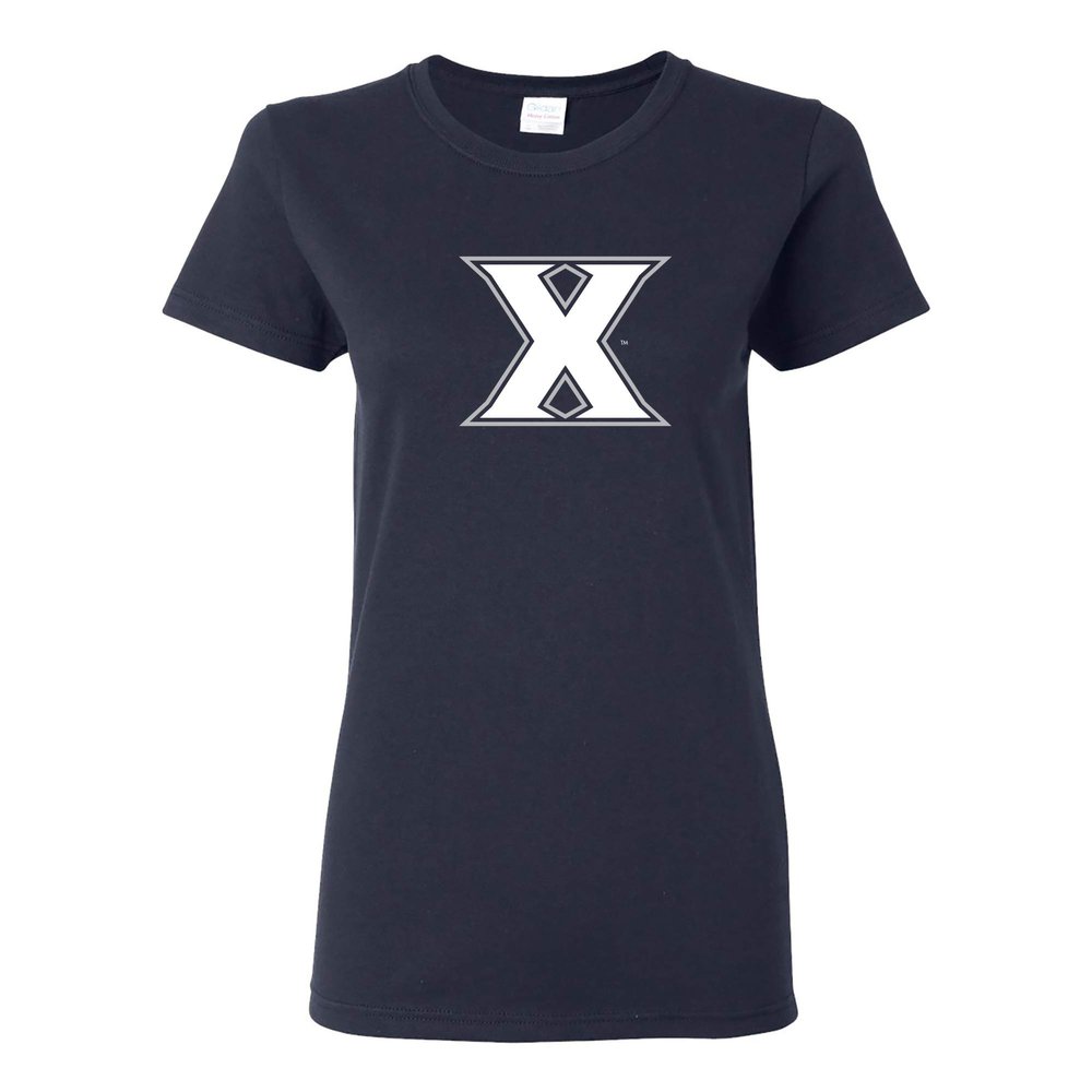 UGP Campus Apparel LS02 - Xavier Musketeers Primary Logo Womens T-Shirt - Medium - Navy