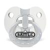 Battle Sports Binky Oxygen Football Mouthguard - Detachable Strap, Maximum Breathability, Works with Braces & No Boiling Required - Chrome Silver view 1