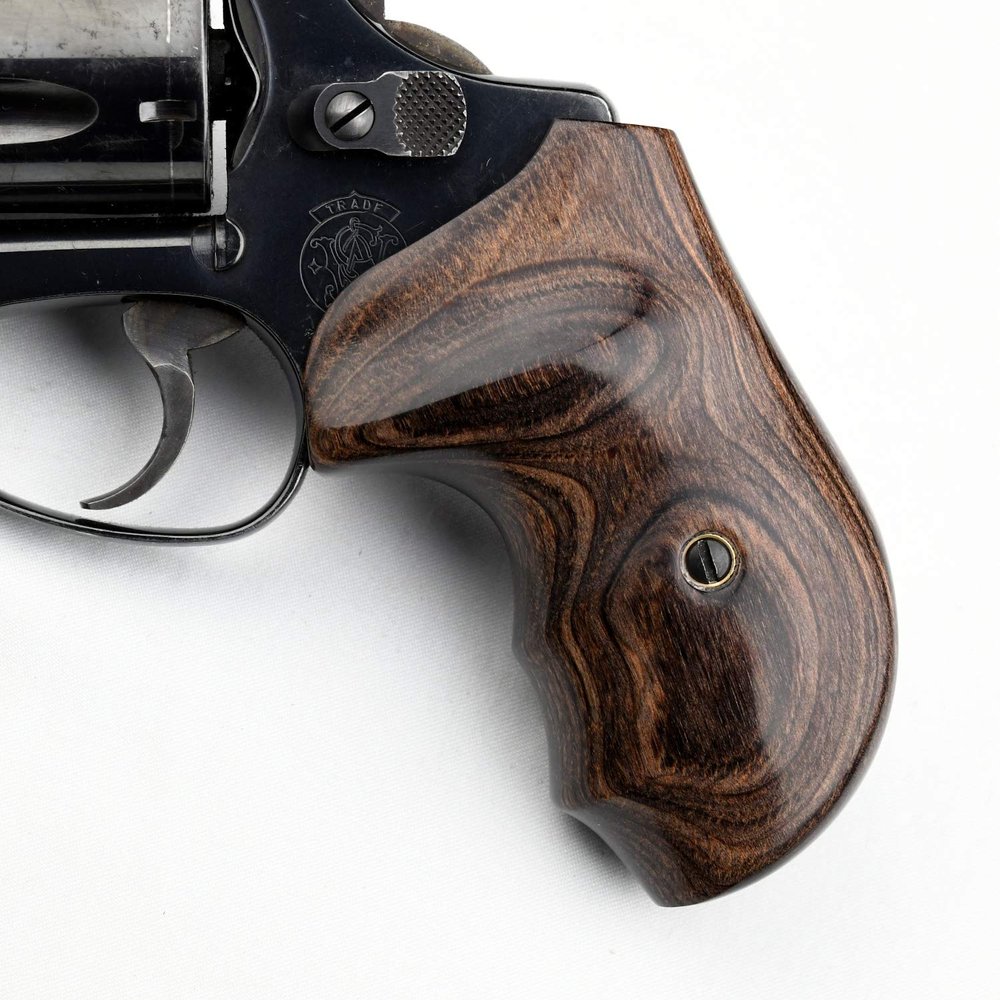 Altamont - S&W J Round Revolver Grips - Bateleur - Real Wood Gun Grips fit Smith & Wesson J Frame Round Butt .38 Special and 9mm Revolvers - Made in USA - Walnut