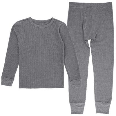 Fruit of The Loom Premium Boy's Thermal Waffle Set, Heather Greystone, 14-16