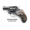 Altamont - S&W J Round Revolver Grips - Bateleur - Real Wood Gun Grips fit Smith & Wesson J Frame Round Butt .38 Special and 9mm Revolvers - Made in USA - Walnut - Checkered Engraved view 2