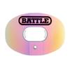 Battle Sports Iridescent Oxygen Football Mouthguard - Football Mouth Guard with Strap, Superior Airflow and Better Performance, Maximum Breathability, Works with Braces - Chrome Blue/Purple view 1
