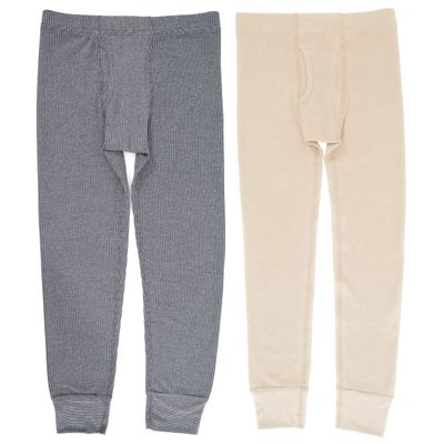 Fruit of The Loom Premium Boy's 2-Pack Thermal Waffle Bottom, Heather Greystone/Natural, 10-12