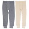 Fruit of The Loom Premium Boy's 2-Pack Thermal Waffle Bottom, Heather Greystone/Natural, 10-12 view 1