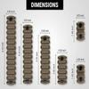 Gotical 6-Pack Rail Sections Kit Fits M-Lok Rail Mount System  3-Slot, 5-Slot, 7-Slot, 9-Slot, 11-Slot, 13-Slots Weaver Segment Mount for Hunting Lightweight Single Accessories Tan Printed Standard view 3