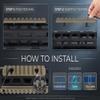 Gotical 6-Pack Rail Sections Kit Fits M-Lok Rail Mount System  3-Slot, 5-Slot, 7-Slot, 9-Slot, 11-Slot, 13-Slots Weaver Segment Mount for Hunting Lightweight Single Accessories Tan Printed Standard view 4
