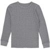 Fruit of the Loom Boys Premium 2-Pack Thermal Waffle Crew Top, Black/Heather Greystone, 4-5 view 2