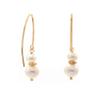 14k Gold-Filled Marquise-Shaped Earrings made with 4mm and 6mm Cultured Freshwater Pearl Drops (4.5-5mm) view 1