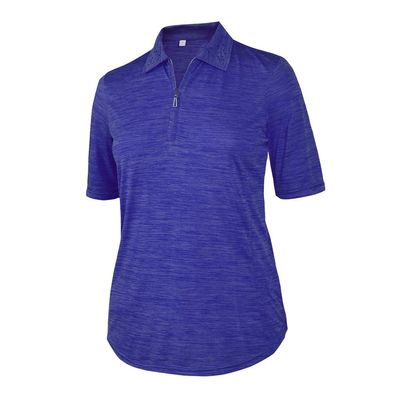 Monterey Club Women's Melange Jersey Performance Sport Top #2390 (Kalvin Blue, Large)