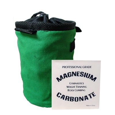Z ATHLETIC Chalk & Bag Combo for Gymnastics, Climbing, and Weight Lifting (2oz Block, Green)