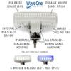 Wave One Marine Dual Color LED Boat Spreader Light Deck Flood Beam Stainless Hardware & Bracket IP68 Waterproof Multicolor Bright High Lumen Output (White Housing, White & Blue) view 3
