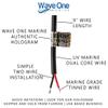 Wave One Marine Dual Color LED Boat Spreader Light Deck Flood Beam Stainless Hardware & Bracket IP68 Waterproof Multicolor Bright High Lumen Output (White Housing, White & Blue) view 4