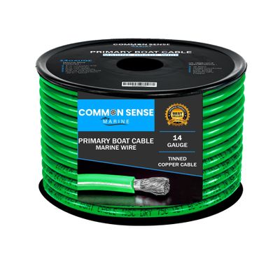 14 Gauge Primary Boat Cable - 60 ft Marine Grade Wire Tinned Oxygen-Free Copper - 14 AWG UL 1426 Standard PVC Wire for Boat, Automotive, Speakers, Camper & Trailers