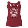 0305. Biker Skull Graphic Biking Mountain Bike Bicycle MTB Rider Women's Tank Top Racerback (Maroon, Medium) view 1