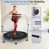 SereneLife 40" Foldable Mini Trampoline - Compact Fitness Trampoline for Kids Adults, Exercise Rebounder with Adjustable Foam Handle, Indoor/Garden Workout Equipment, Max Load 220 lbs, Black view 3