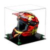 Better Display Cases Clear Acrylic Motorcycle Motocross or Racing Helmet Display Case with Green Risers and Black Base (A024/V61) view 1