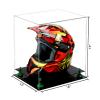 Better Display Cases Clear Acrylic Motorcycle Motocross or Racing Helmet Display Case with Green Risers and Black Base (A024/V61) view 2