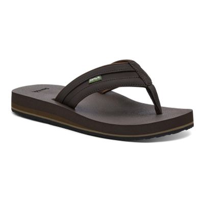 Sanuk Mens Ziggy ST | Flip Flops for Men | Mens Sandals | Beach Sandals | Water Friendly & Lightweight | Comfort Footbed, Black, 11