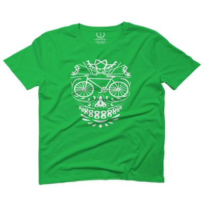 0305. Biker Skull Graphic Biking Mountain Bike Bicycle MTB Rider for Men T Shirt (Irish Green 2X-Large)