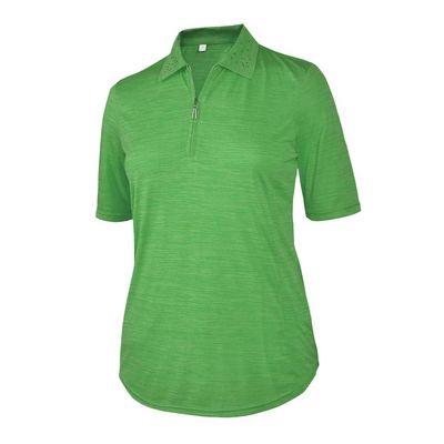 Monterey Club Women's Melange Jersey Performance Sport Top #2390 (Parrot Green, Large)