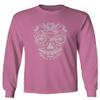 0305. Biker Skull Graphic Biking Mountain Bike Bicycle MTB Rider Men's Long Sleeve t Shirt (Pink 2X Large) view 1
