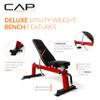 CAP Barbell Deluxe Utility Weight Bench, Red (FM-CS804DX-RD) view 3