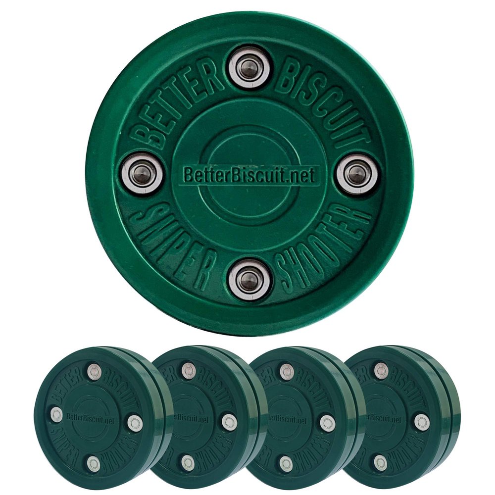 Better Biscuit Hockey Puck Shooter-4 Pack, Dark Green