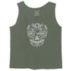 0305. Biker Skull Graphic Biking Mountain Bike Bicycle MTB Rider Men's Fitted Tank Top (Olive, X-Large) view 1